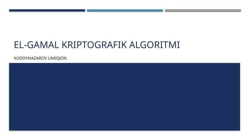 El-Gamal kriptografika algoritmi