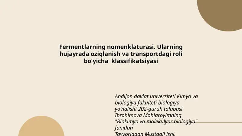 Fermentlarning nomenklaturasi