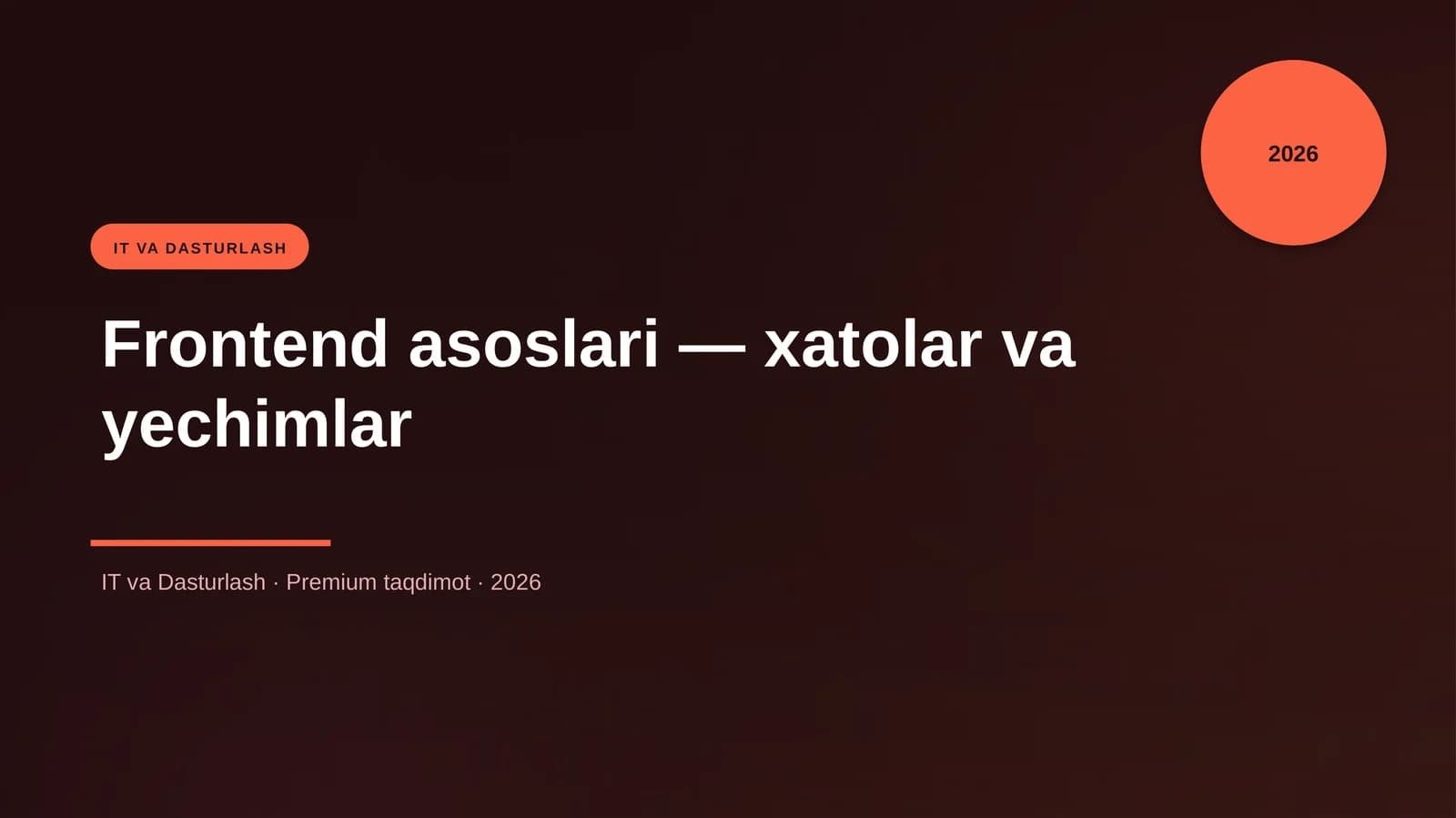 Frontend asoslari - xatolar va yechimlar