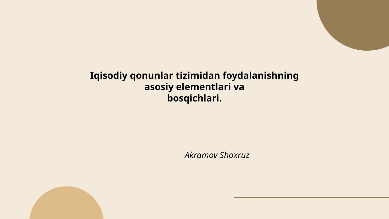 Iqisodiy qonunlarning tushunchasi