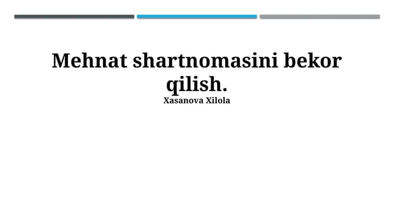 Ish shartnomasini bekor qilish