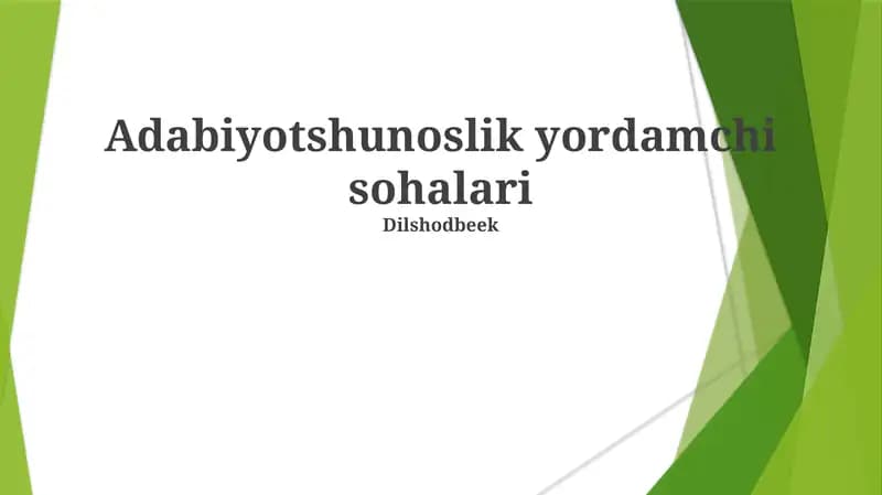 Adabiyotshunoslik yordamchi sohalari