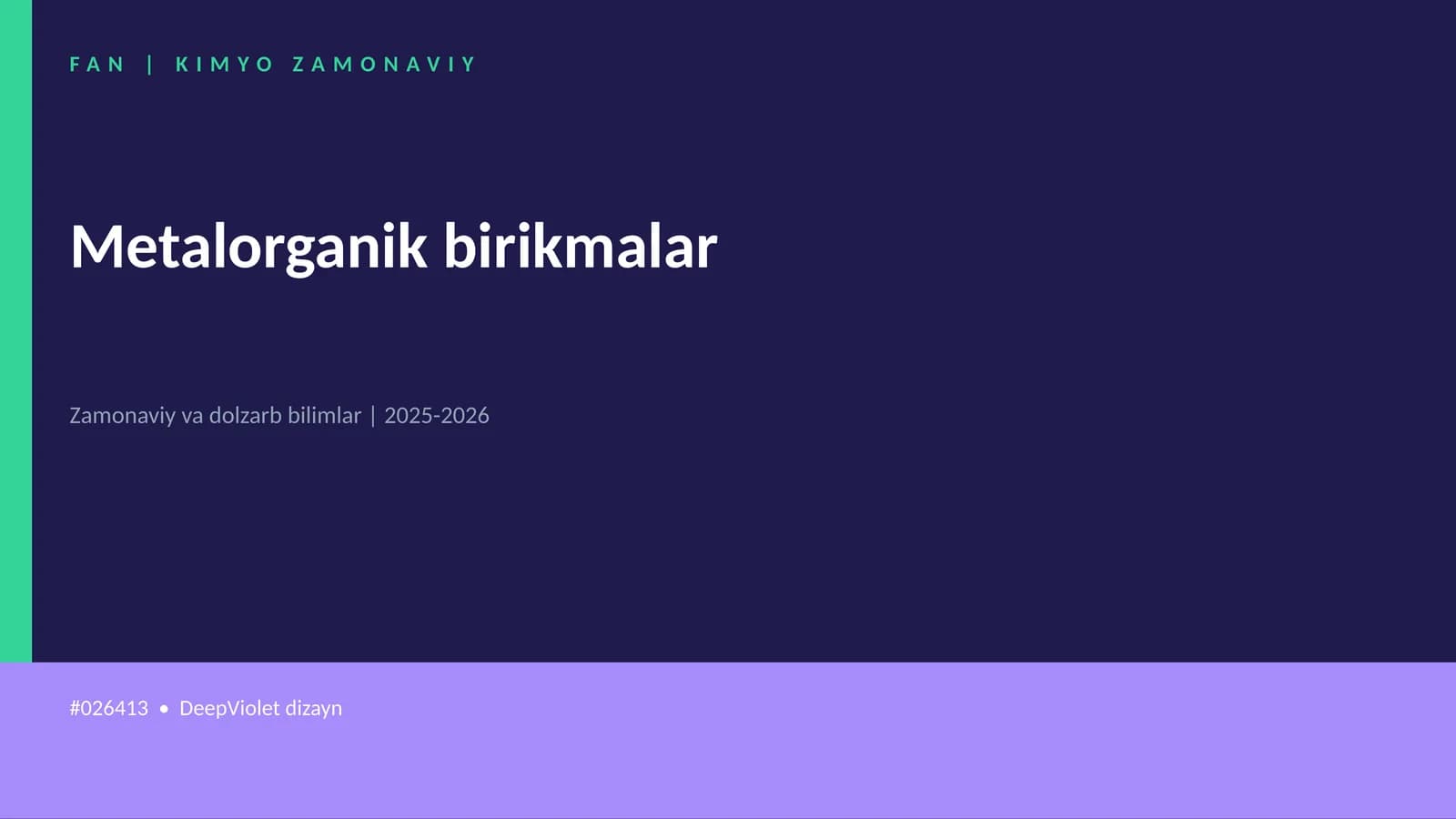 Metalorganik birikmalar