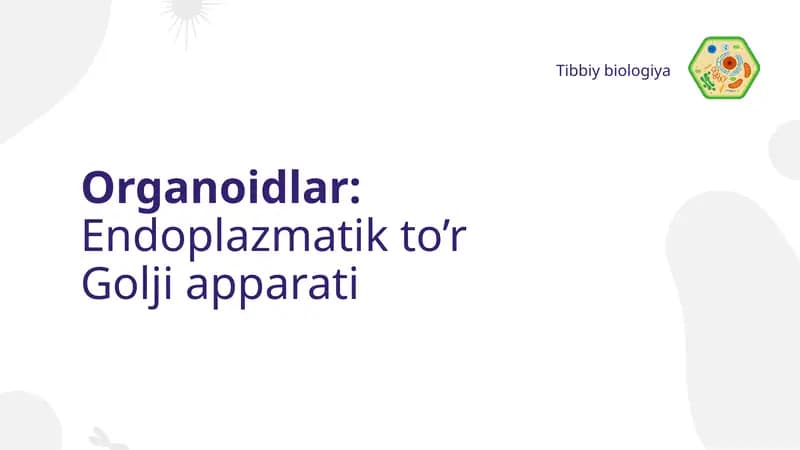 Organoidlar: Endoplazmatik to'r Golji apparati