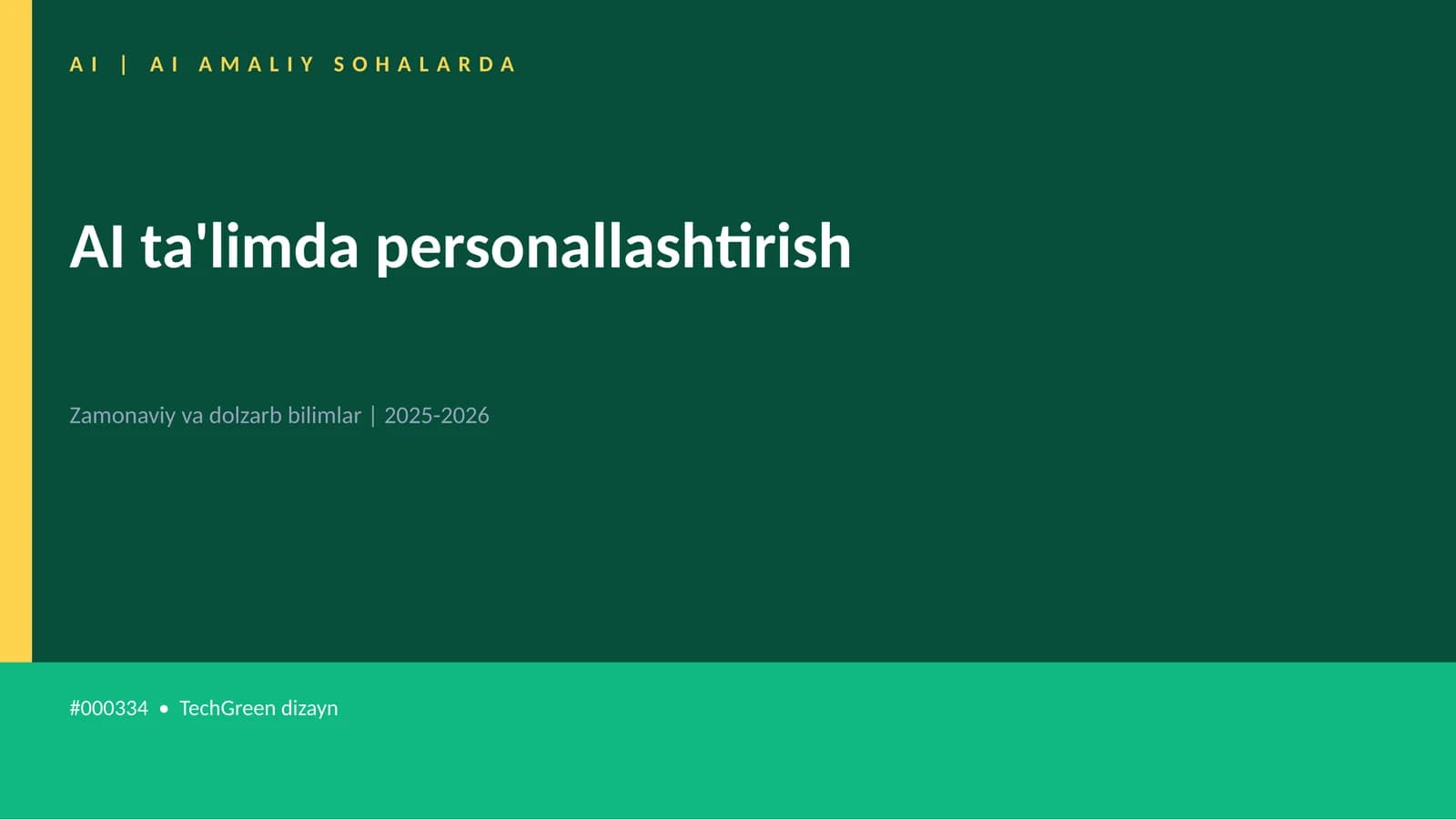 AI ta'limda personallashtirish