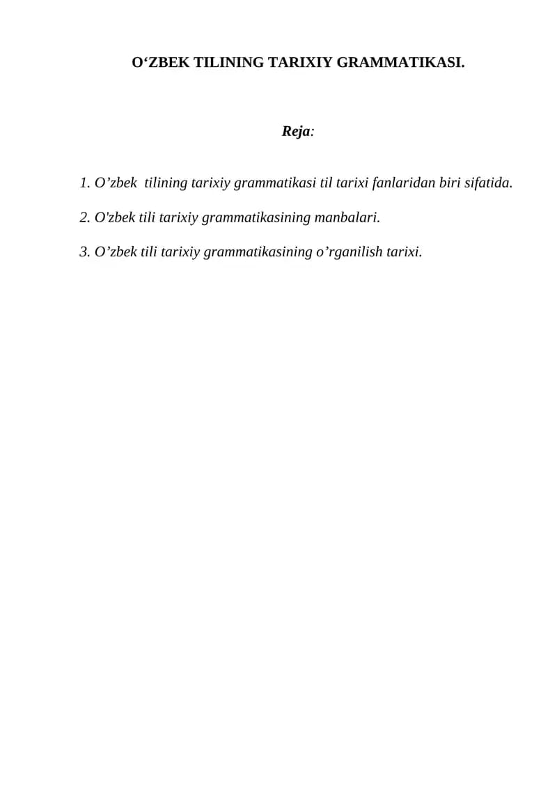 OʻZBEK TILINING TARIXIY GRAMMATIKASI