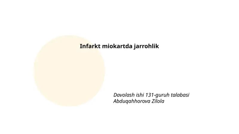 Infarkt miokartda jarrohlik