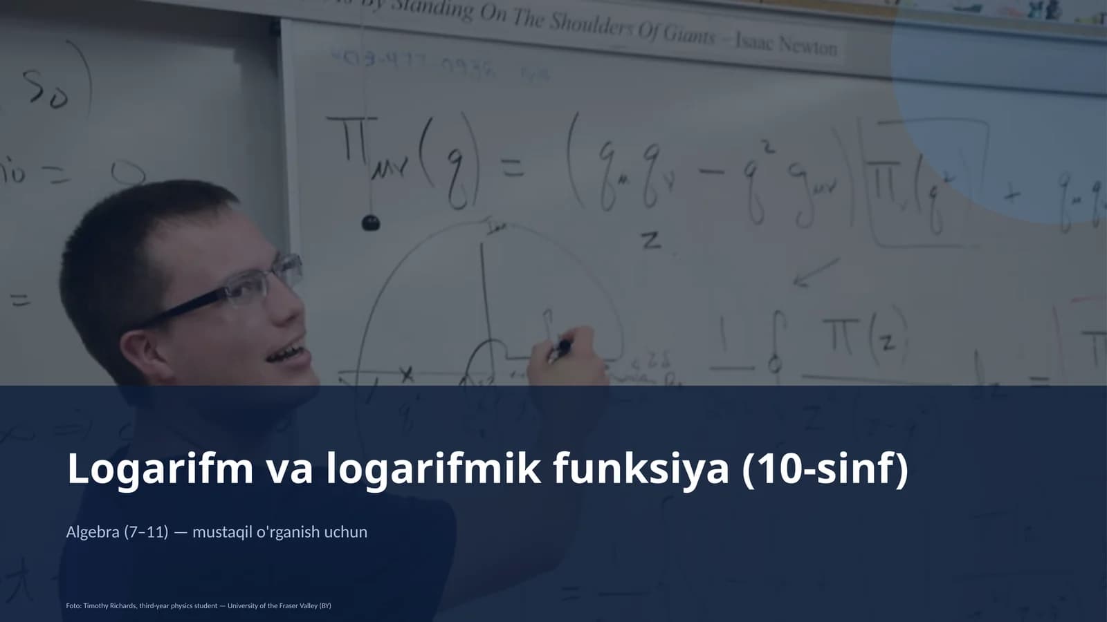 Logarifm va logarifmik funksiya (10-sinf)