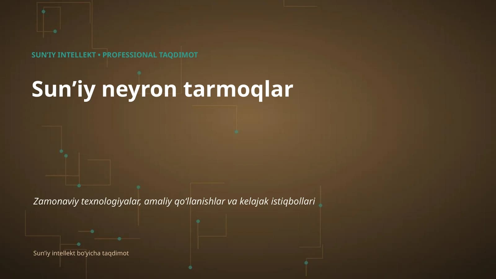 Sunʼiy Intellect - Professional Taqdimot