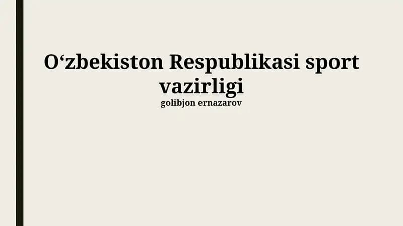 O'zbekiston Respublikasi Sport vazirligi