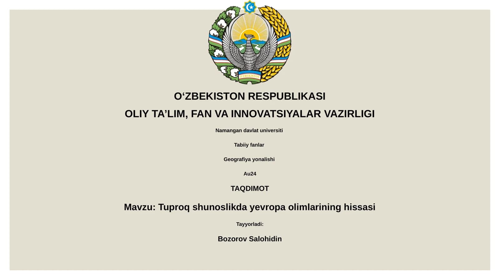 Tuproq shunoslikda yevropa olimlarining hissasi