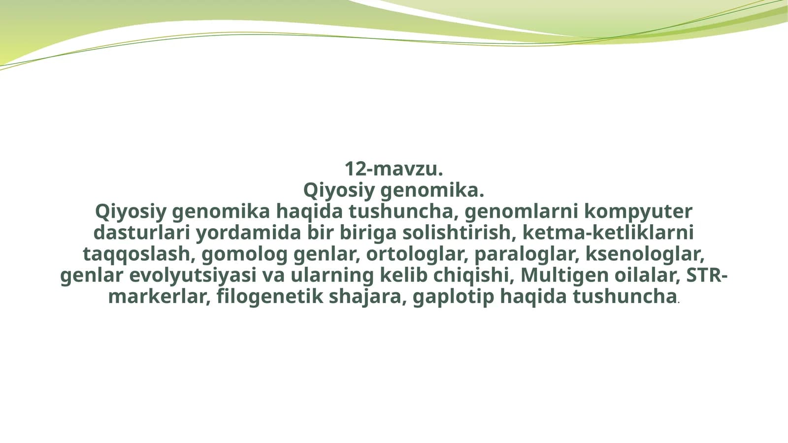 Qiyosiy genomika asoslari