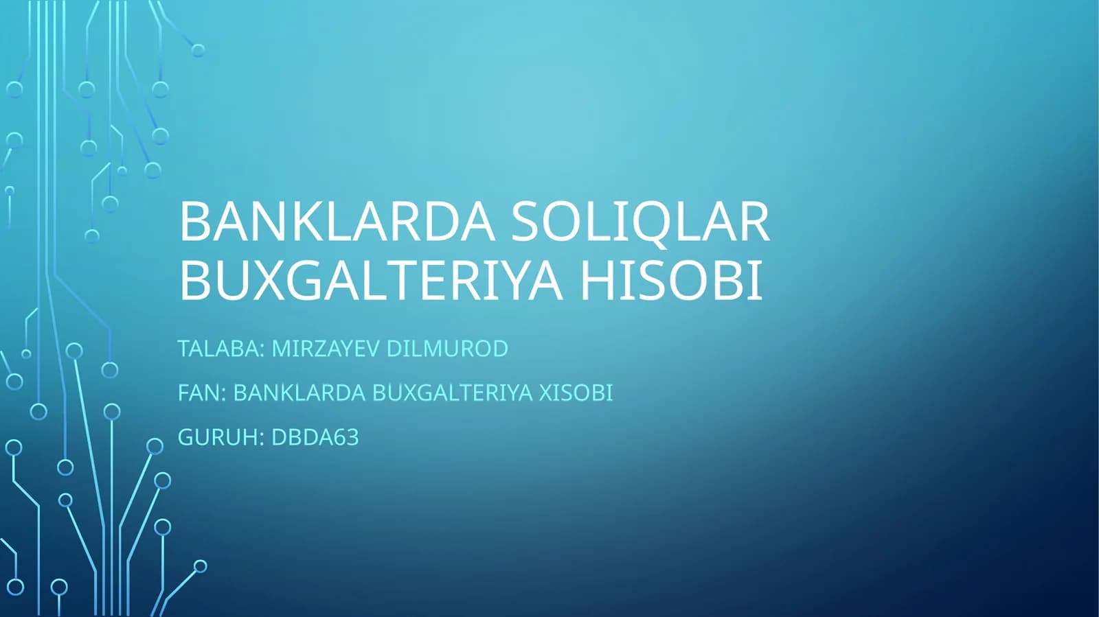 Banklarda Soliqlar Buxgalteriya Hisobi