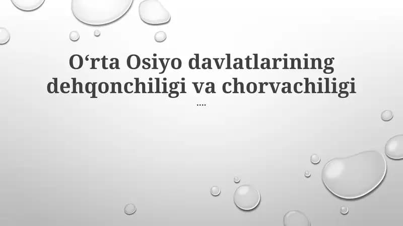 Markaziy Osiyo qishloq xoʻjaligi landshafti va amaliyoti