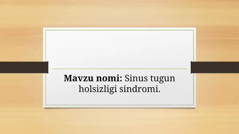Sinustugun holsizligi sindromi
