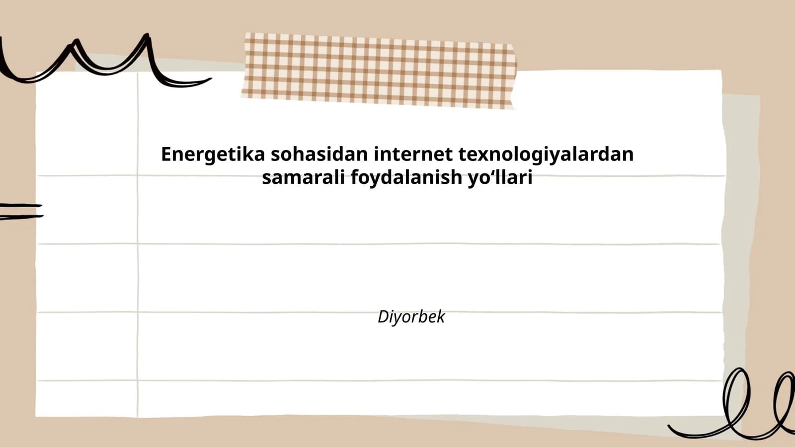 Energetika sohasidan internet texnologiyalardan samarali foydalanish yoʻllari