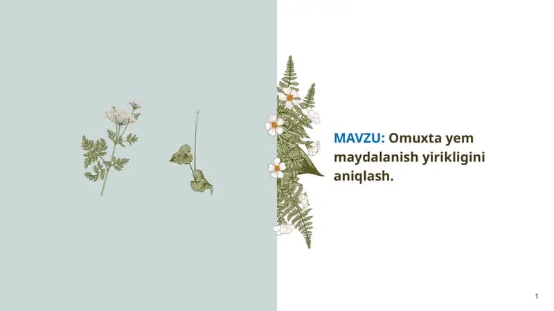 Omuxta yem maydalanish yirikligini aniqlash