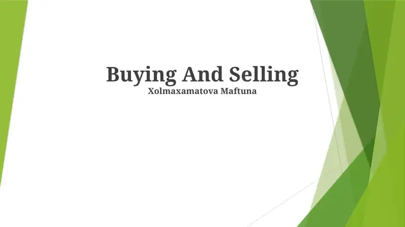 Buying And Selling