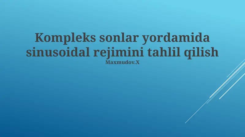 Sinusoidlarning murakkab tasviri