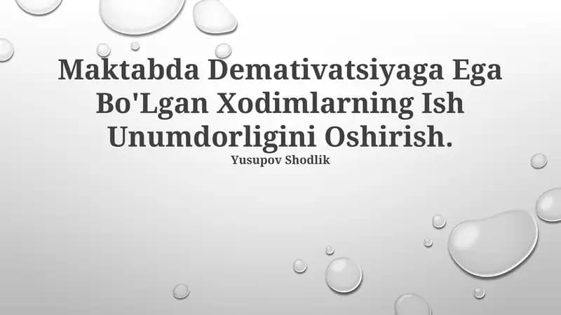 Ish Motivatsiyasi