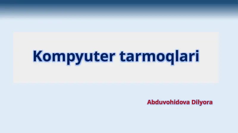 Kompyuter tarmoqlari