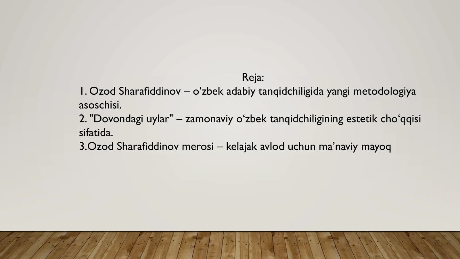 Ozod Sharafiddinov: Adabiyotshunoslik cho'qqisi