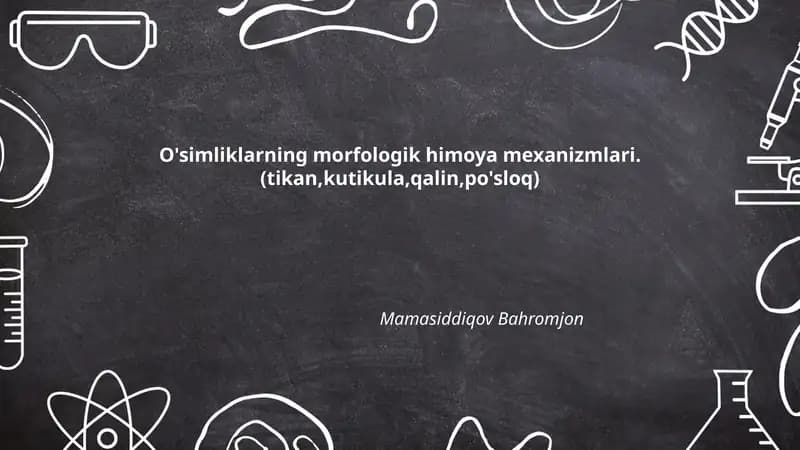 O'simliklarning morfologik himoya mexanizmlari