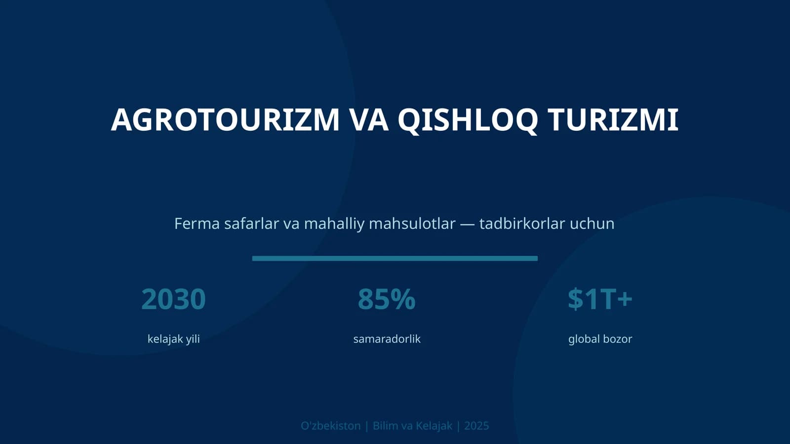 AGROTOURIZM VA QISHLOQ TURIZMI