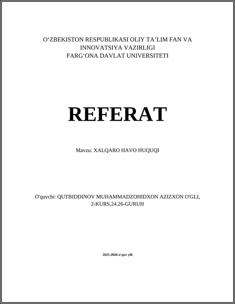 Xalqaro Havo Huquqi