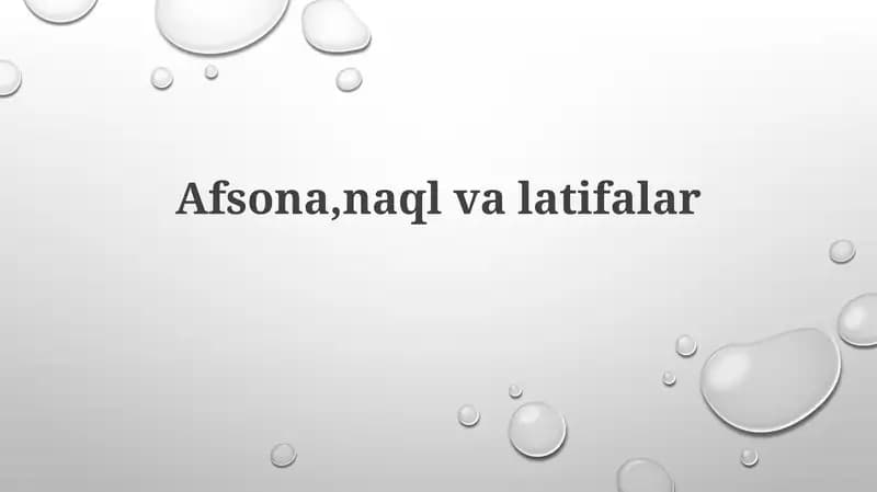Afsona,naqlvalatifalar