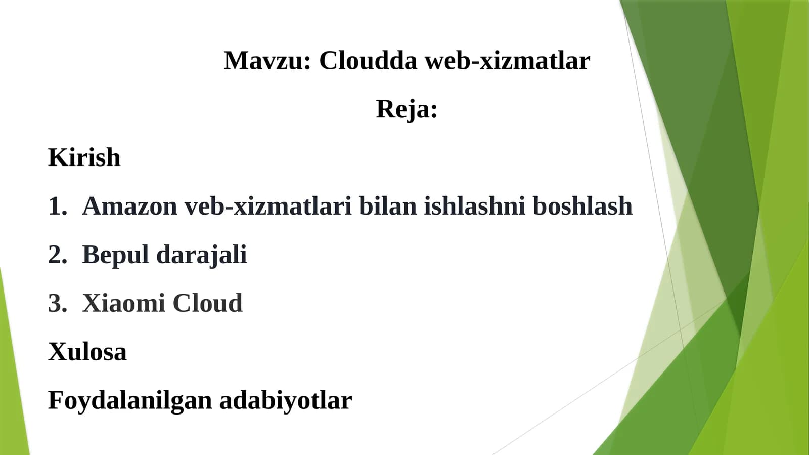Cloudda web-xizmatlar