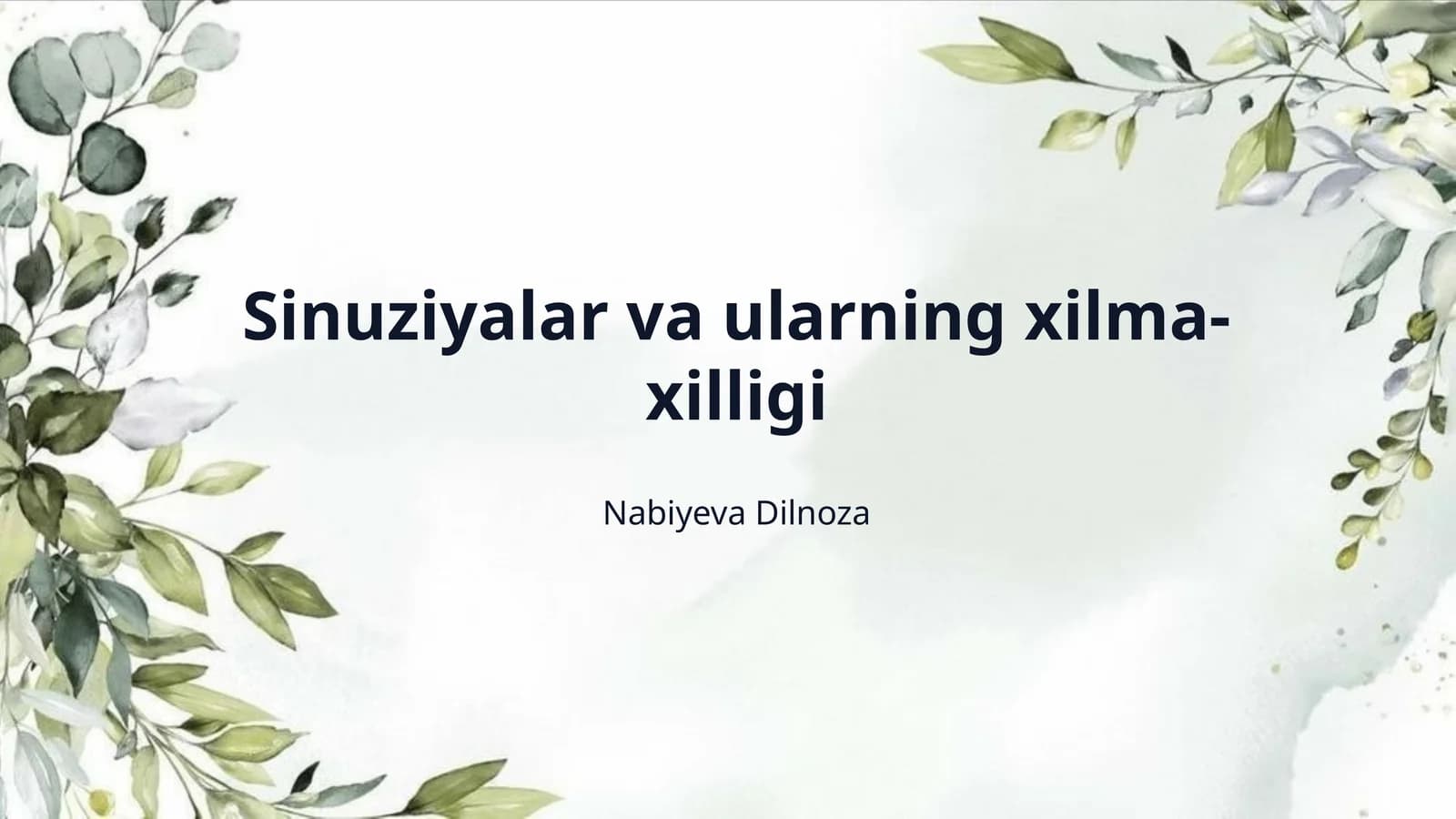 Sinuziyalar va ularning xilma-xilligi