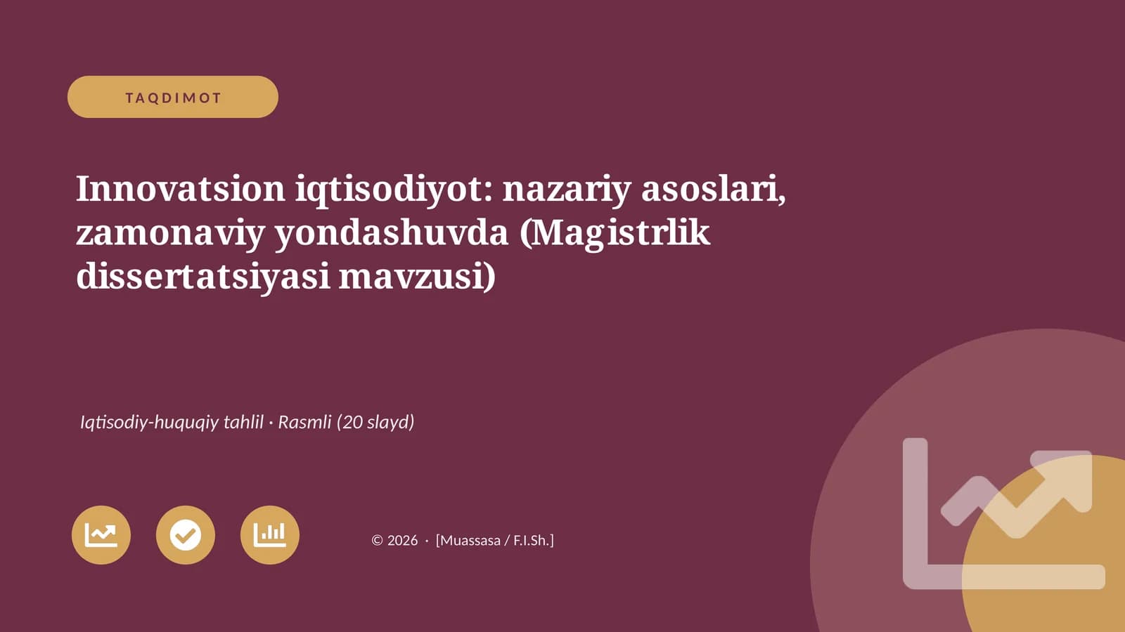 Innovatsion iqtisodiyot: nazariy asoslari, zamonaviy yondashuvda (Magistrlik dissertatsiyasi mavzusi)