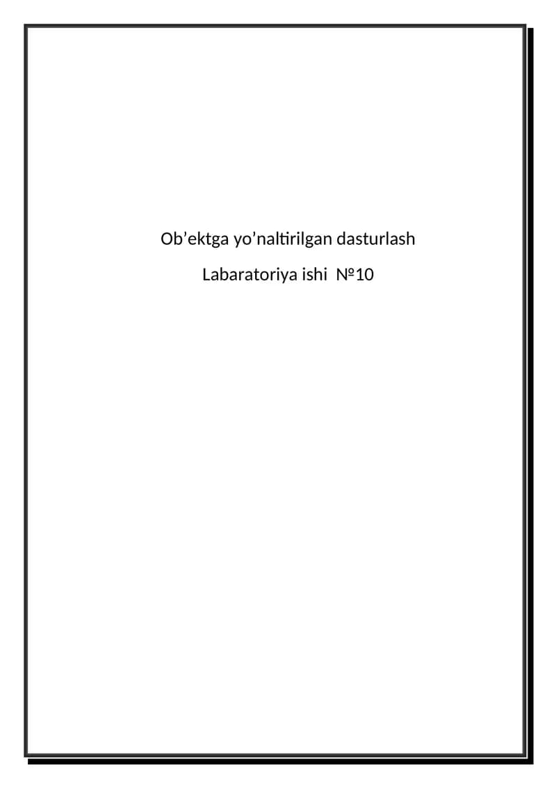 Labaratoriya ishi №10