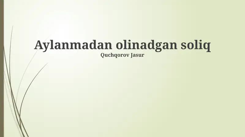 Ruxsatnomasiz to'lanadigan soliqlar
