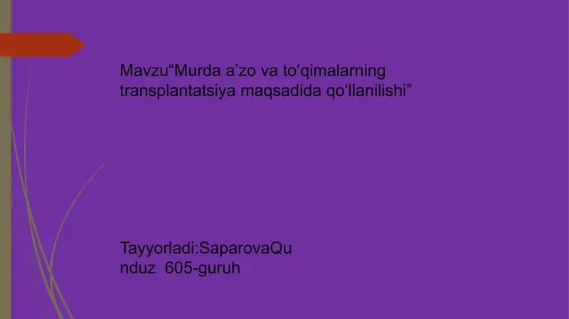 Murdaa’zovato‘qimalarning transplantatsiyasi