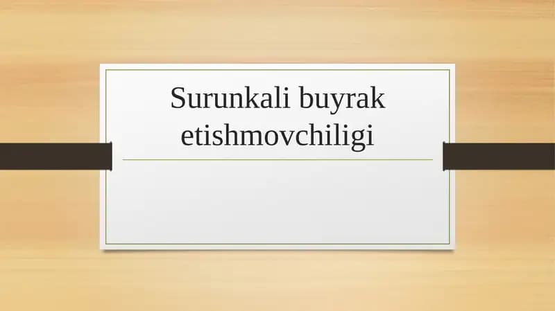 Surunkali buyrak etishmovchiligi
