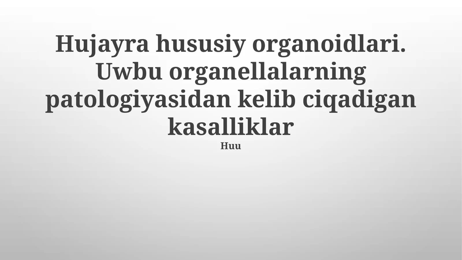 Hujayra hususiy organoidlari