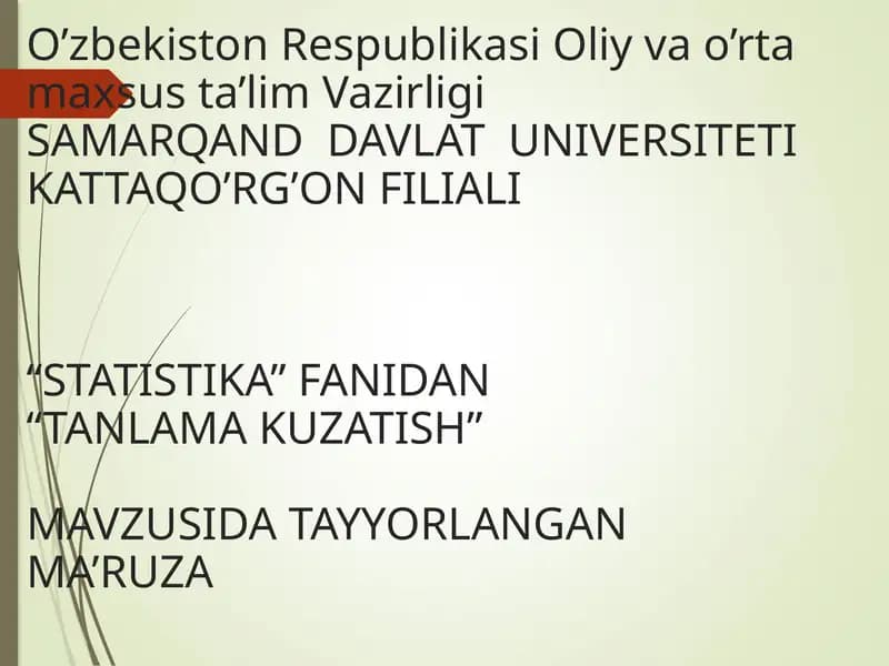 TANLAMA KUZATISH