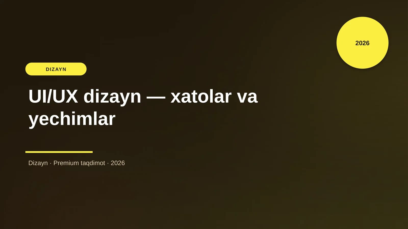UI/UX dizayn — xatolar va yechimlar