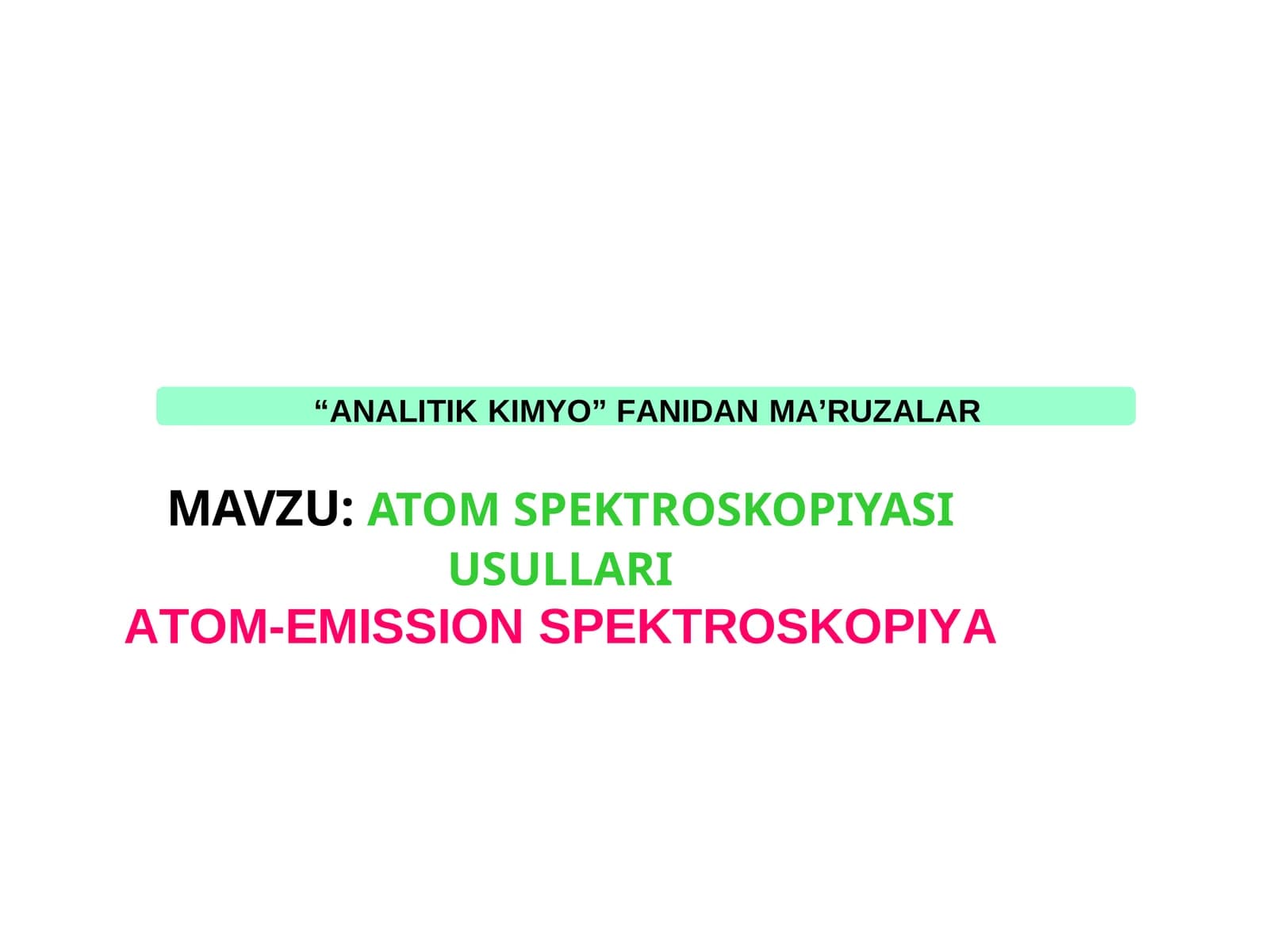 ATOM-EMISSION SPEKTROSKOPIYA