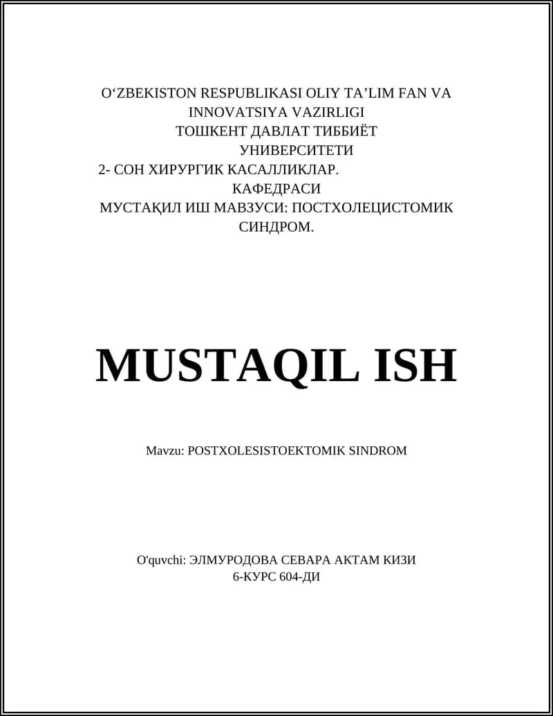 Postxolecistektomik Sindrom
