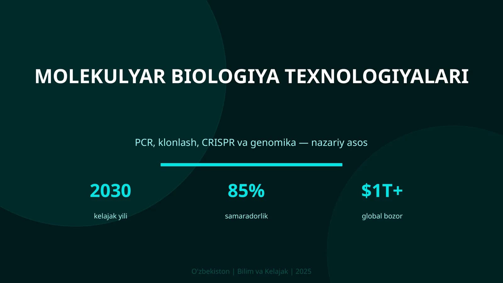 MOLEKULYAR BIOLOGIYA TEXNOLOGIYALARI
