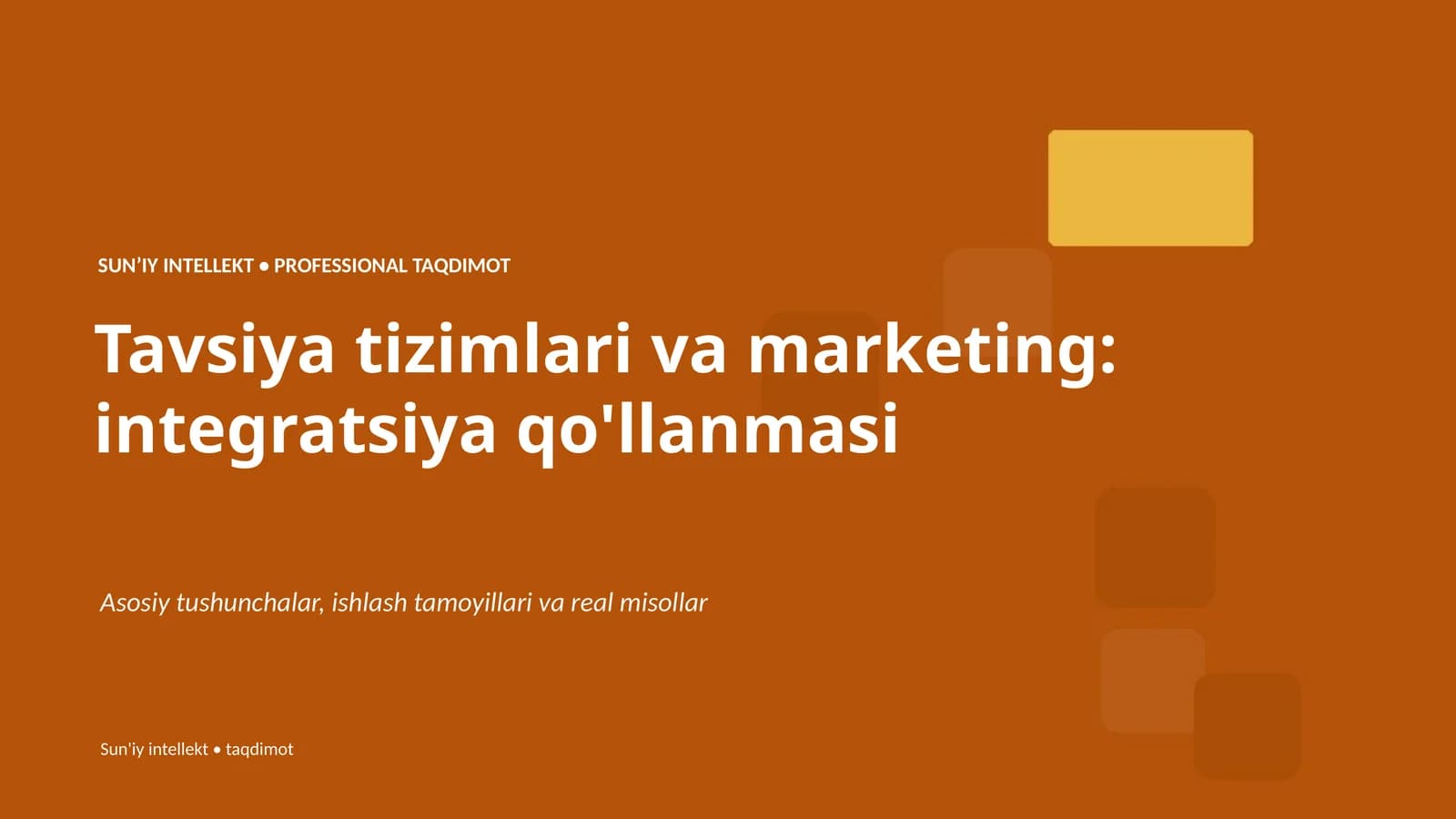SUNʼIY INTELLEKT • PROFESSIONAL TAQDIMOT