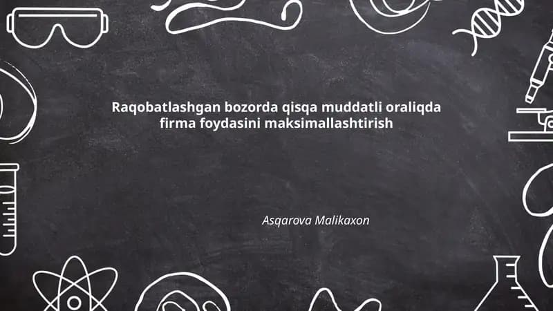 Narx olinuvchi firma va bozor narxining qisqa muddatdagi roli
