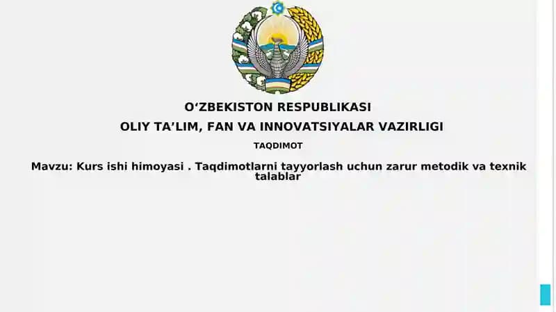 Kurs ishini himoya qilishga tayyorgarlik