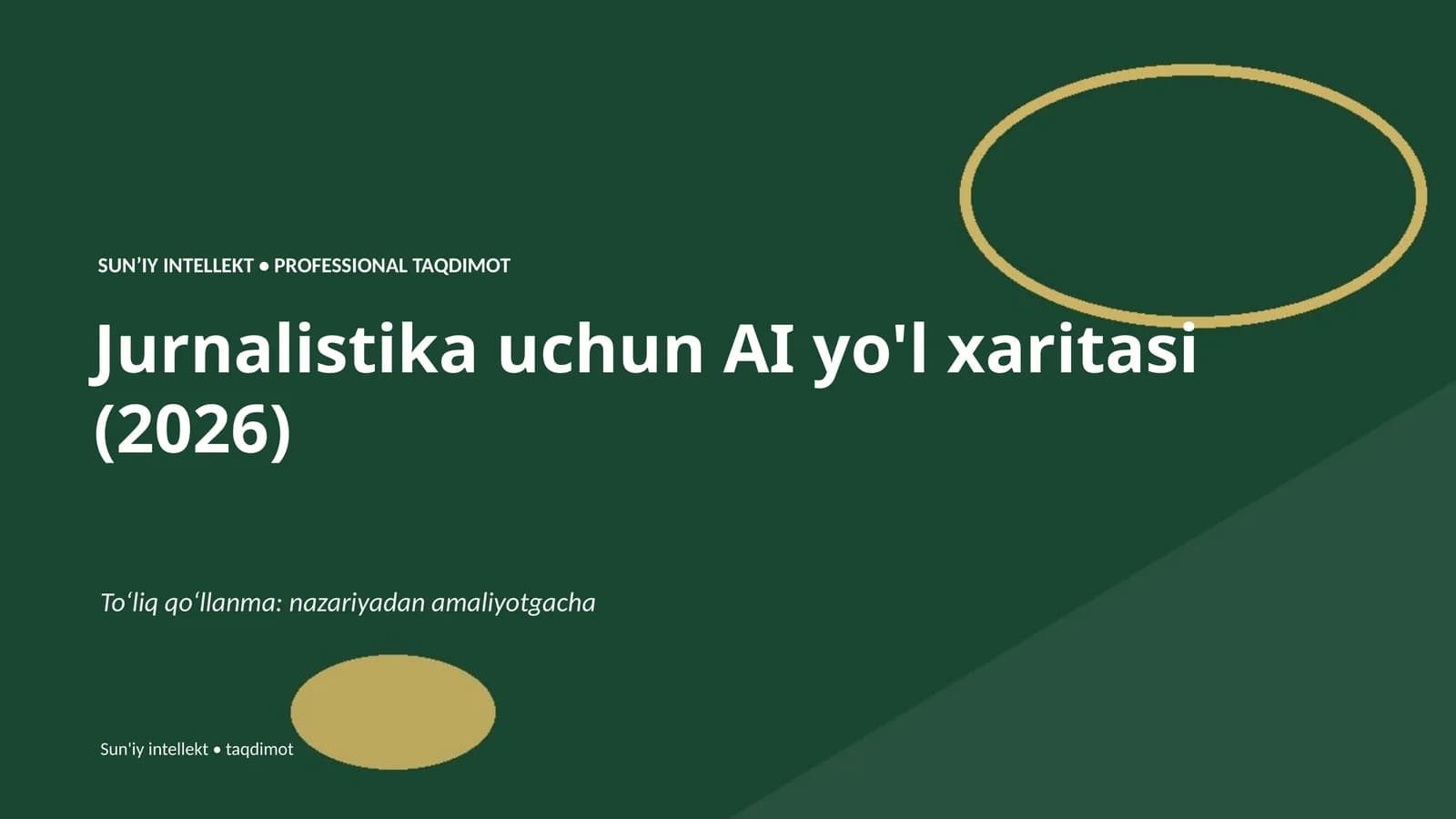Jurnalistika uchun AI yo'l xaritasi (2026)