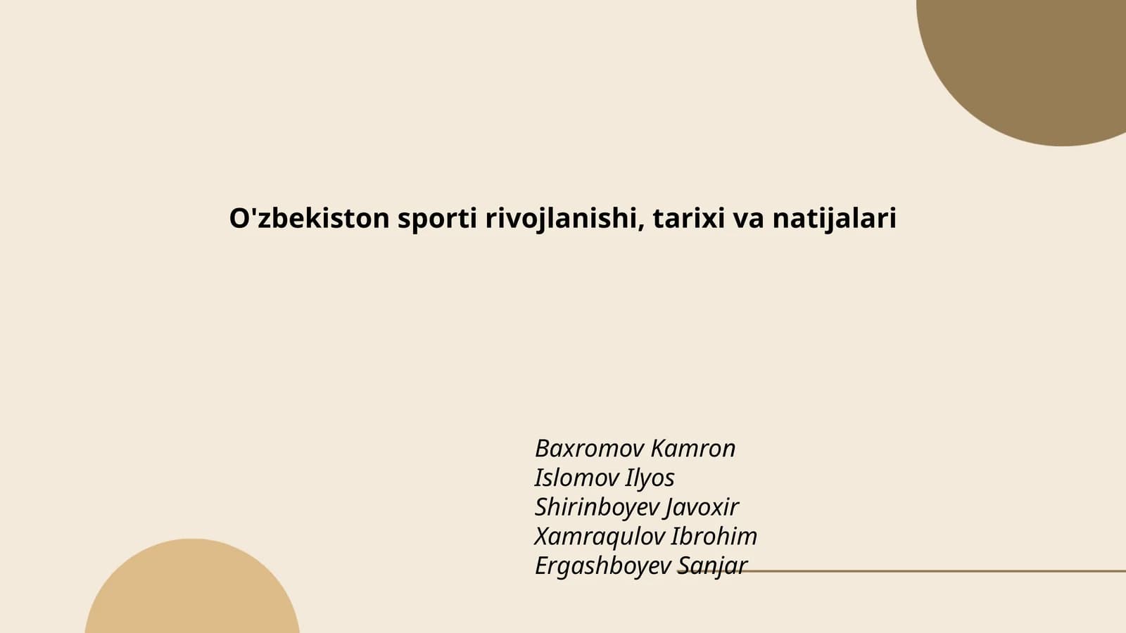 O'zbekiston sporti rivojlanishi, tarixi va natijalari
