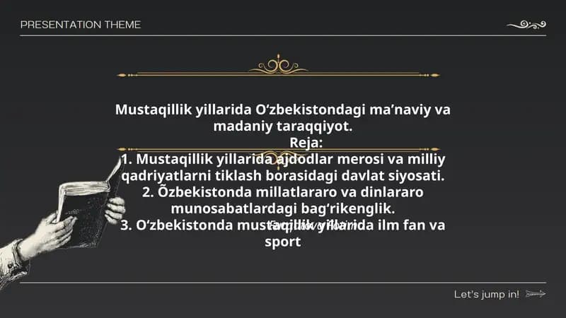 Oʻzbekistondagi maʼnaviy va madaniy taraqqiyot