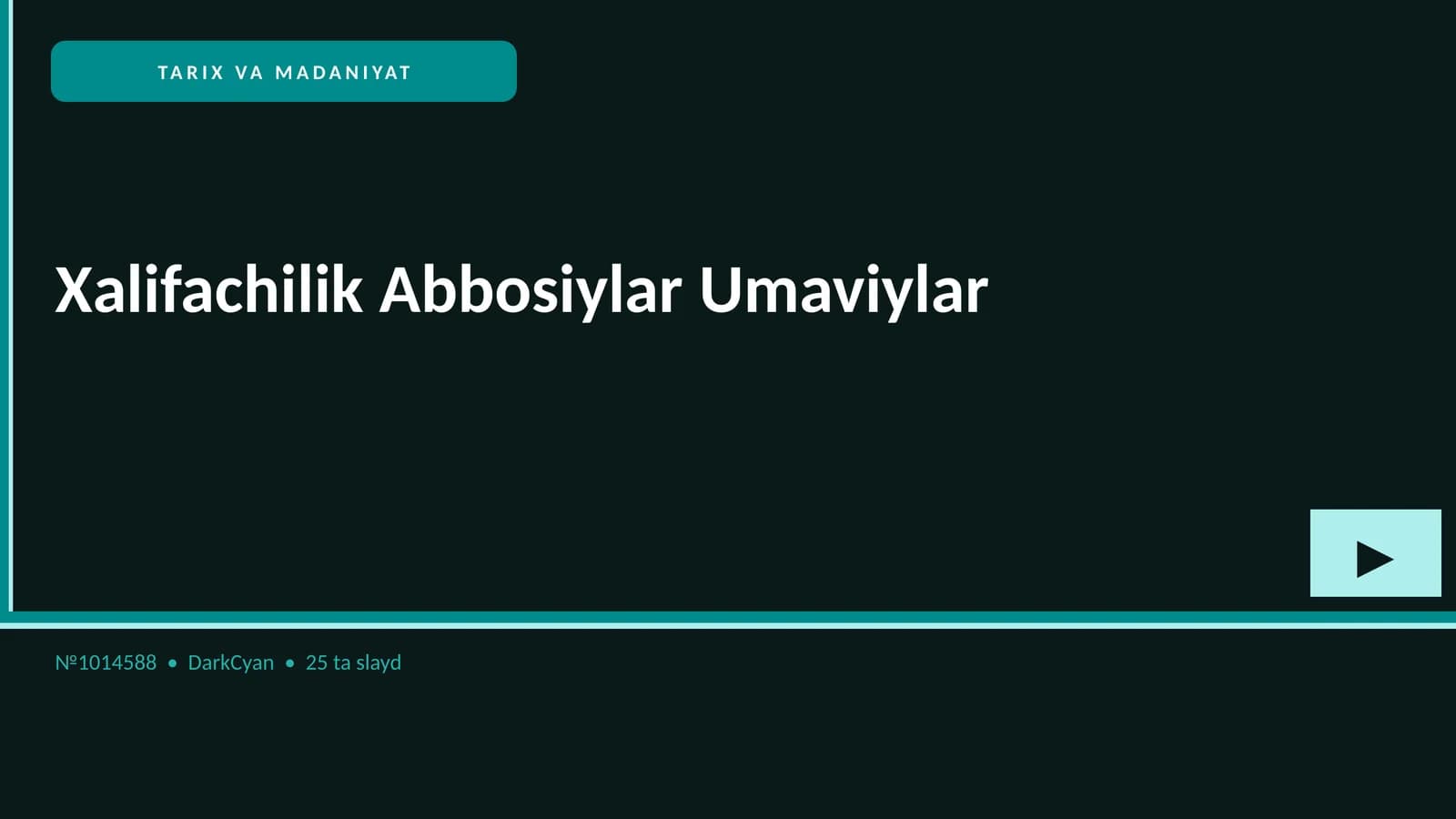 Xalifachilik Abbosiylar Umaviylar